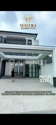 Rumah Di Matera Gading Serpong, Luas 12 X 20, Baru