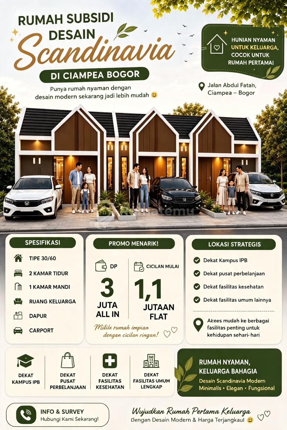 Rumah Subsidi Bogor Dekat IPB Cicilan 1 Jutaan Flat
