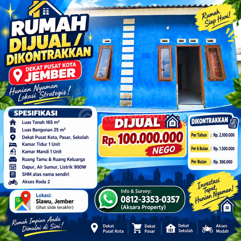 RUMAH DIJUAL MURAH. SLAWU JEMBER