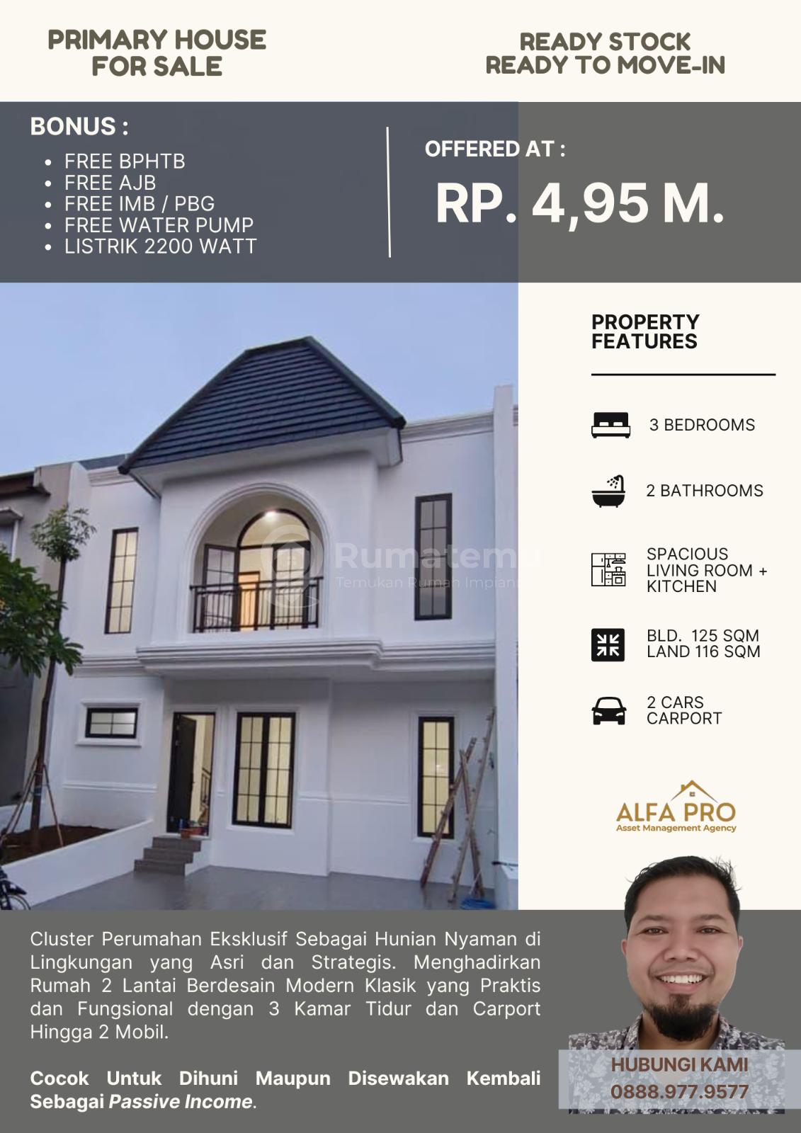 Dijual Cepat Rumah Jaksel American Classic Siap Huni di Sadar Raya, Jagakarsa