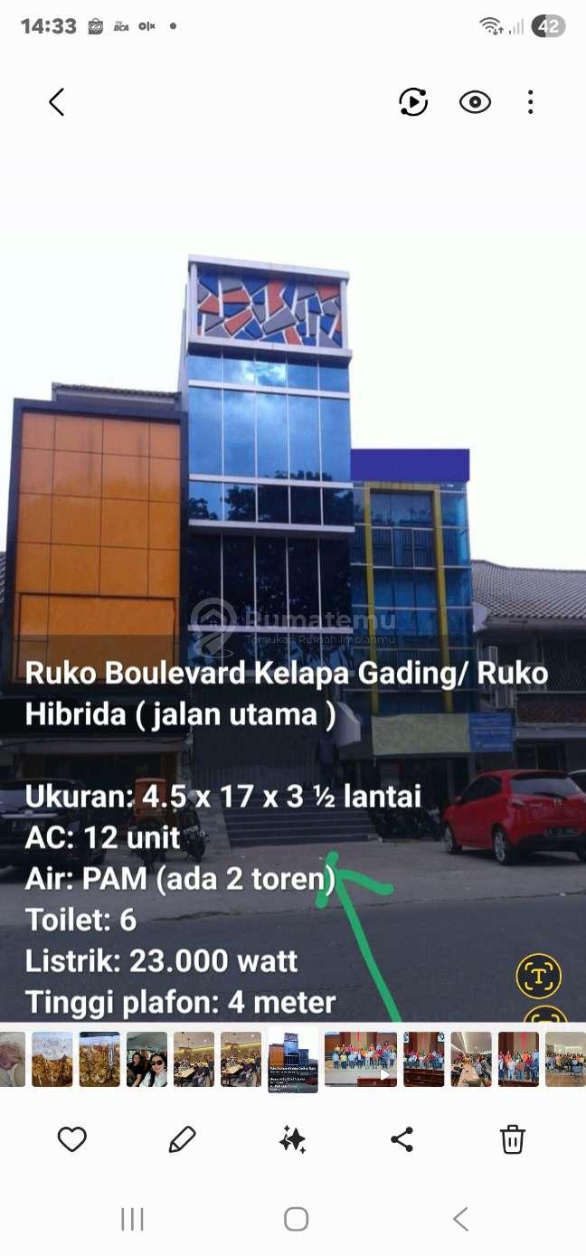 Ruko Kelapa Gading Jalan Raya