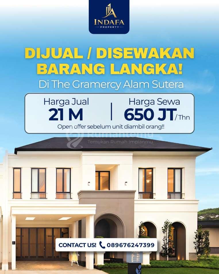 Best Deal! Rumah Mewah The Gramercy Alam Sutera LT 420m² Harga di Bawah Developer!