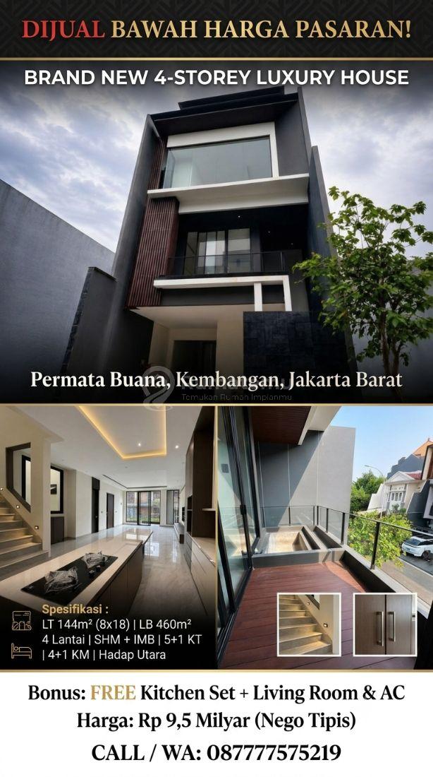 Brand New Luxury House 4 Lantai Permata Buana Puri Indah | Spek Mewah Arsitek Ternama + Bonus Kitchen Set