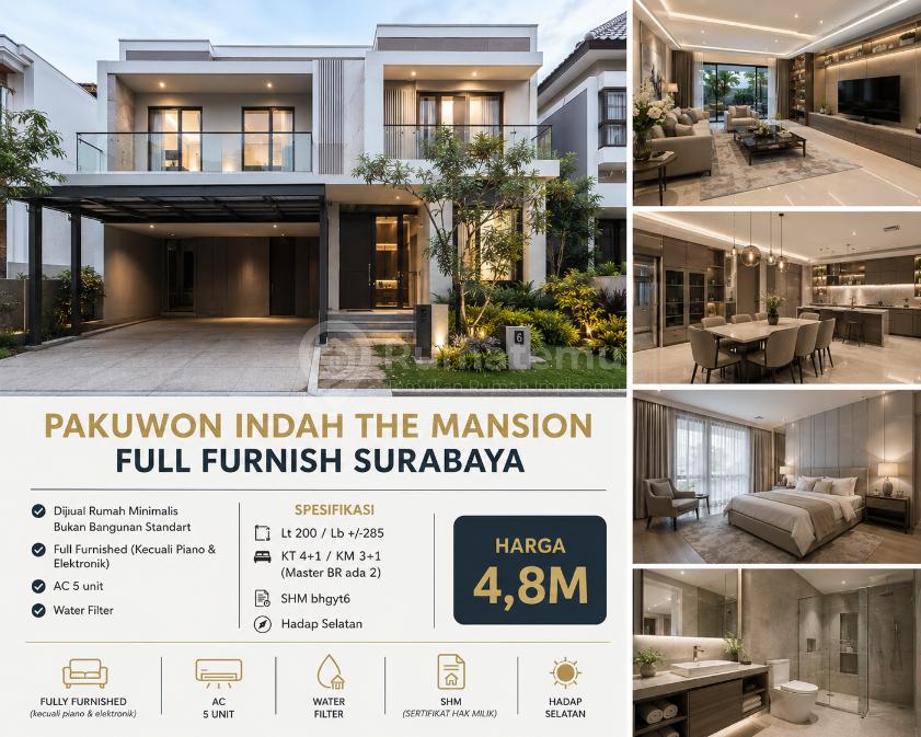 Pakuwon Indah The Mansion Full Furnish Surabaya SHM Minimalis Bagus Luas 200m2