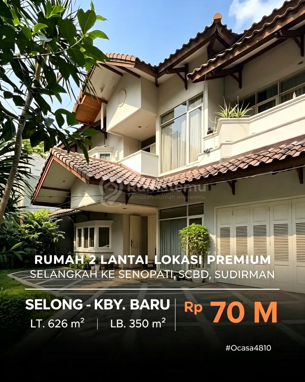 Rumah Jalan Senjaya Selong Kebayoran Baru Luas 600M2 Area Bebas Banjir