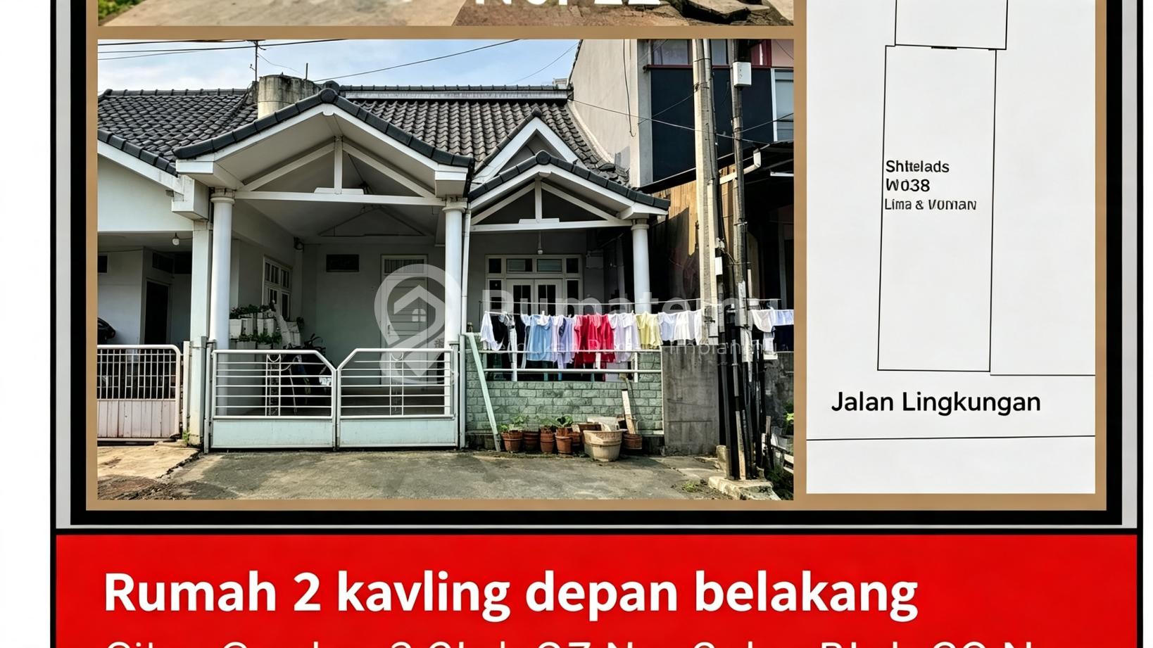 Di Jual Rumah 2 Lantai Depan Belakang Aset Bank di Citra Garden 2 Pegadungan, Kalideres Jakarta Barat.