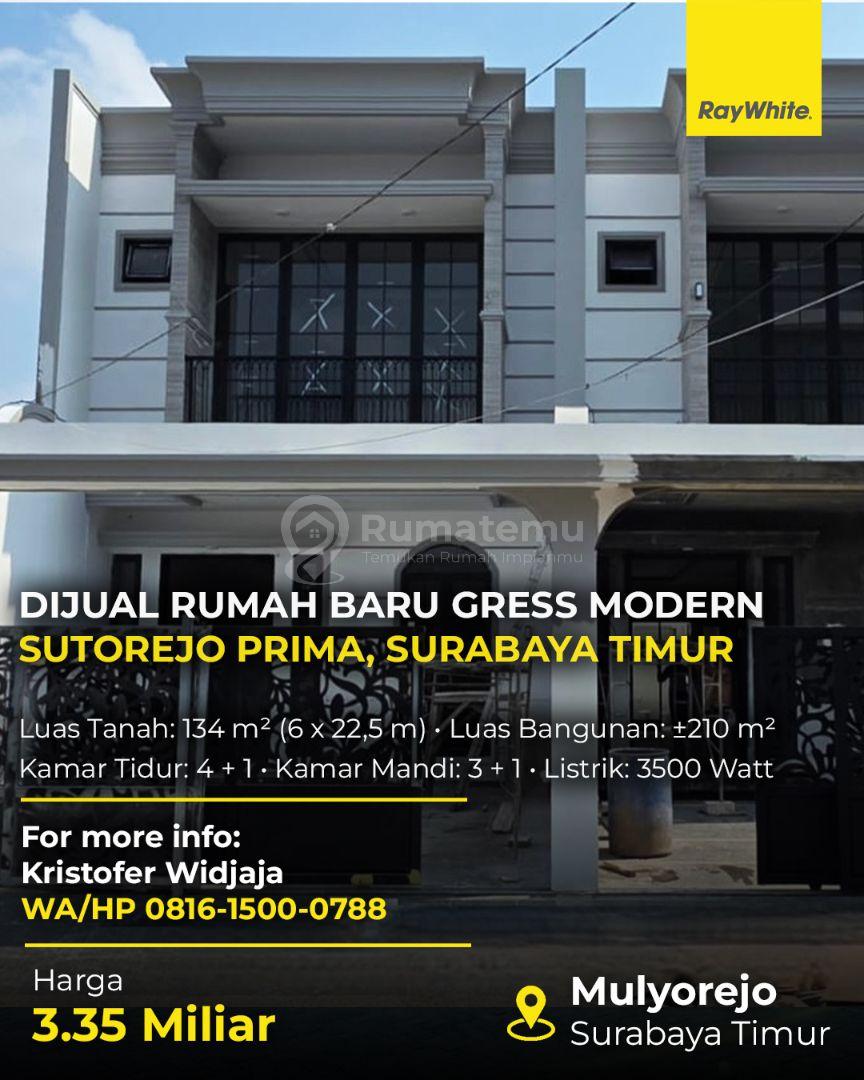 Dijual Rumah Baru Gress Sutorejo Prima Selatan Surabaya Timur Bonus Tandon Pompa SHM