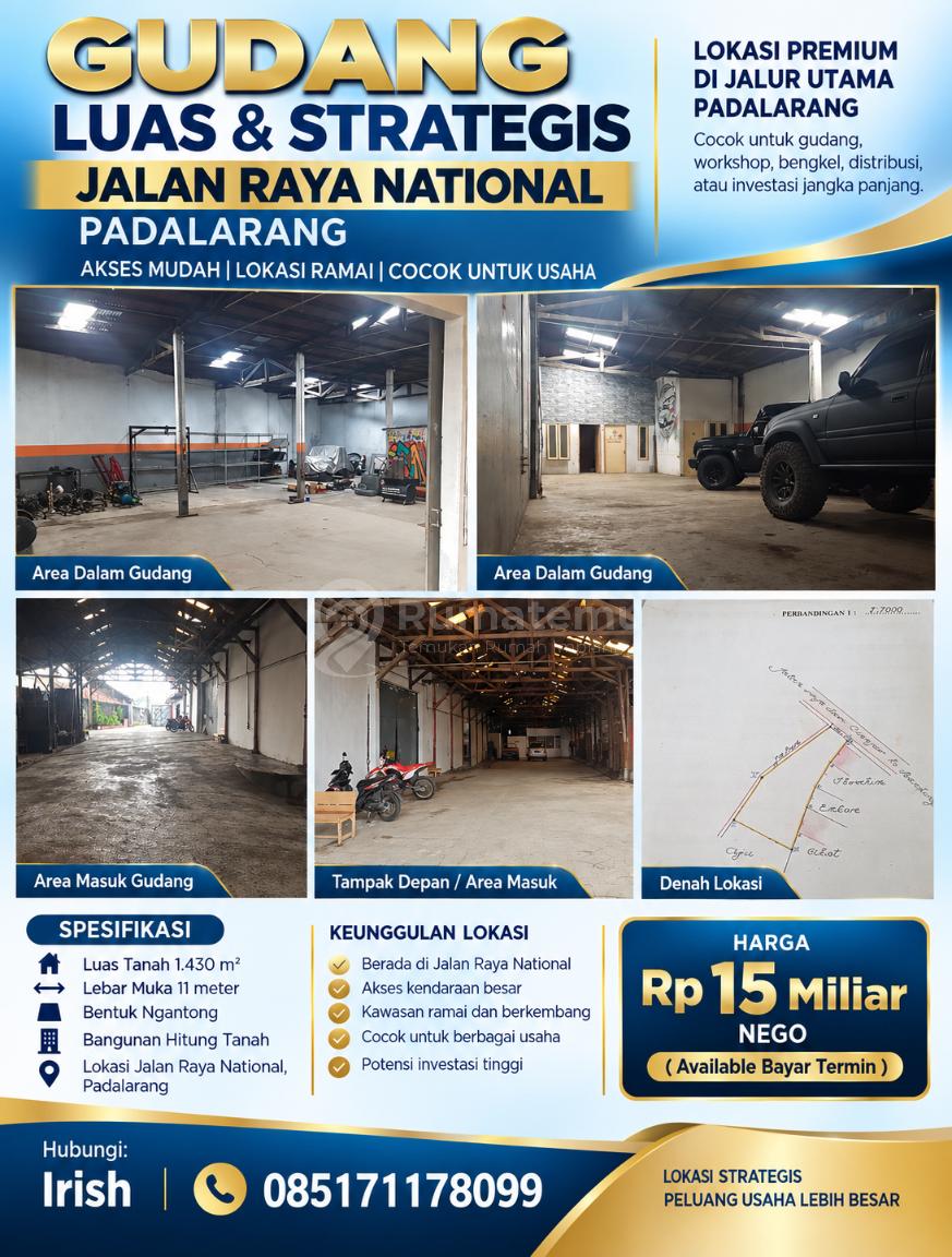 JALAN RAYA NATIONAL PADALARANG | LAHAN LUAS, POSISI STRATEGIS, BAYAR BISA TERMIN