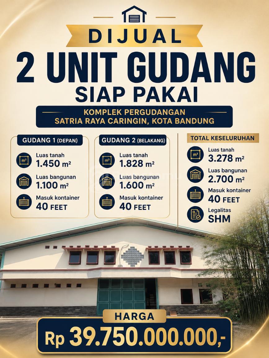 Gudang Siap Pakai Satria Caringin Dekat Tol Pasirkoja Bandung