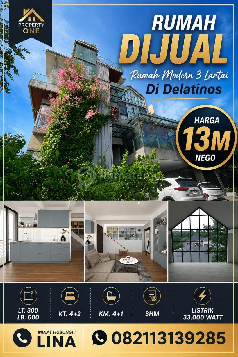 DIJUAL RUMAH ANTIK DAN MEWAH 3 LANTAI DI DELATINOS BSD CITY