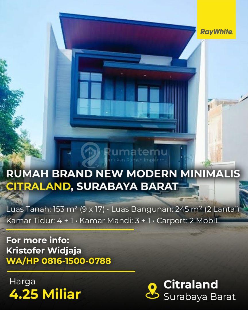 Dijual Rumah Brand New Woodland Citraland LT 153m2 4+1 KT Surabaya Barat