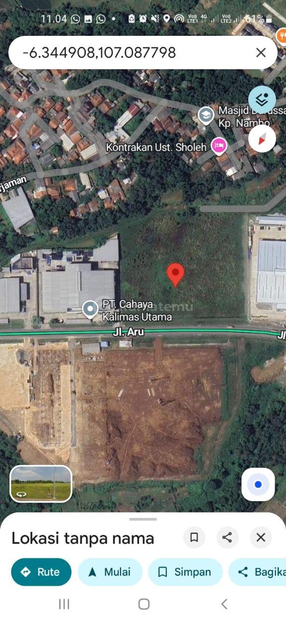 Kavling MM2100 seluas 2.1ha Strategis, dekat tol