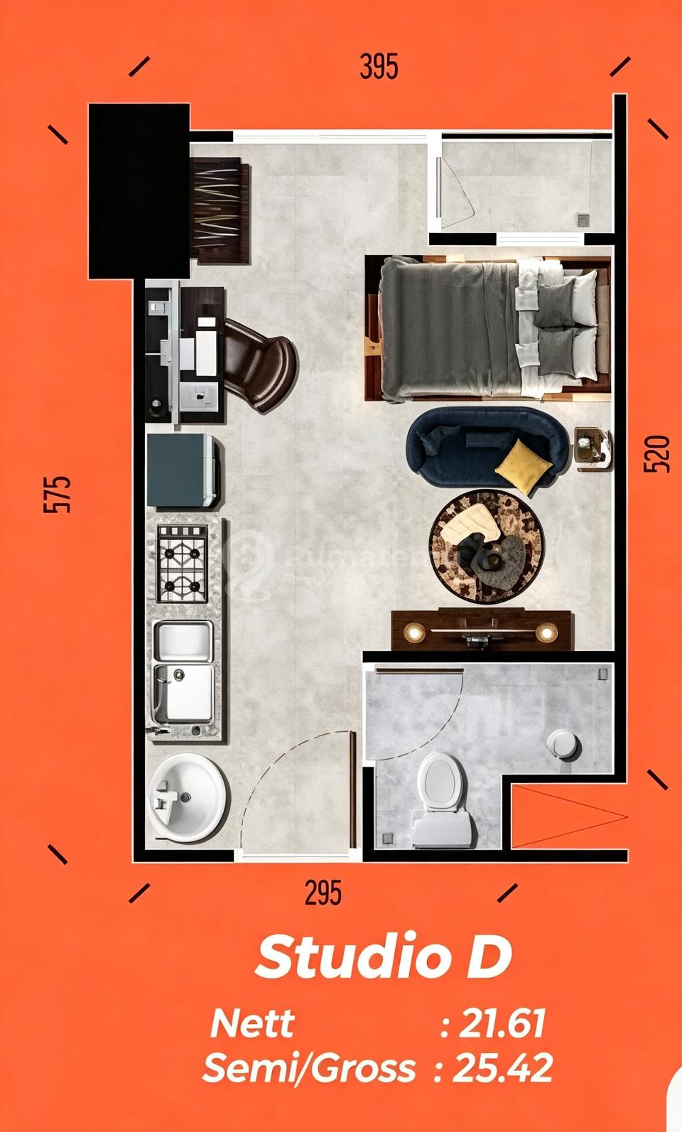 dijual Apartemen Studio – Alexandria Silk Town