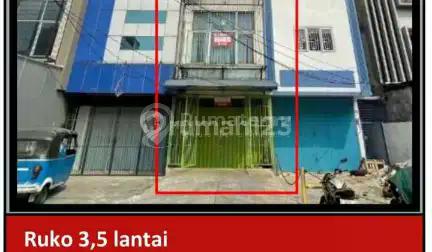 Di Jual Ruko 3,5 Lantai Aset Bank di Jl. Lautze Pasar Baru, Sawah Besar, Jakarta Pusat.