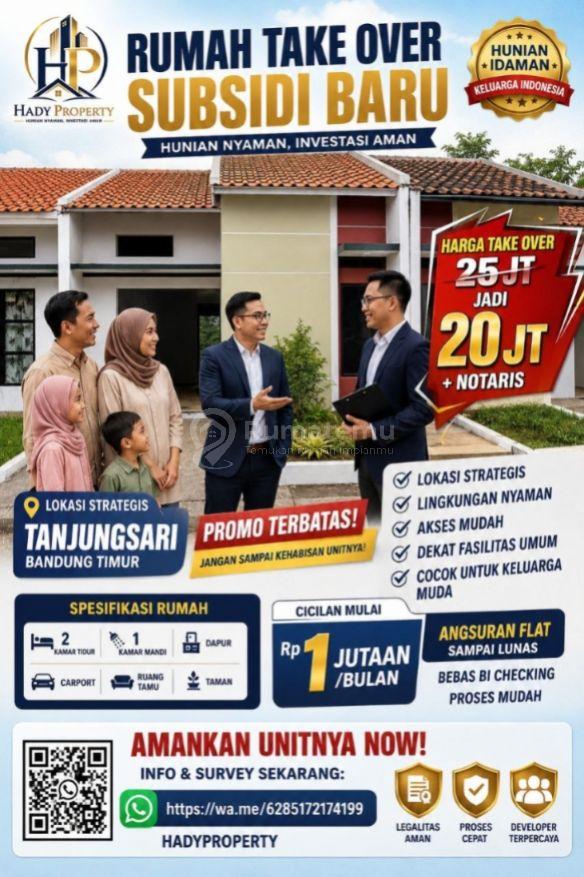 Rumah Take Over di Tanjungsari Lokasi Strategis 20 JT + Notaris