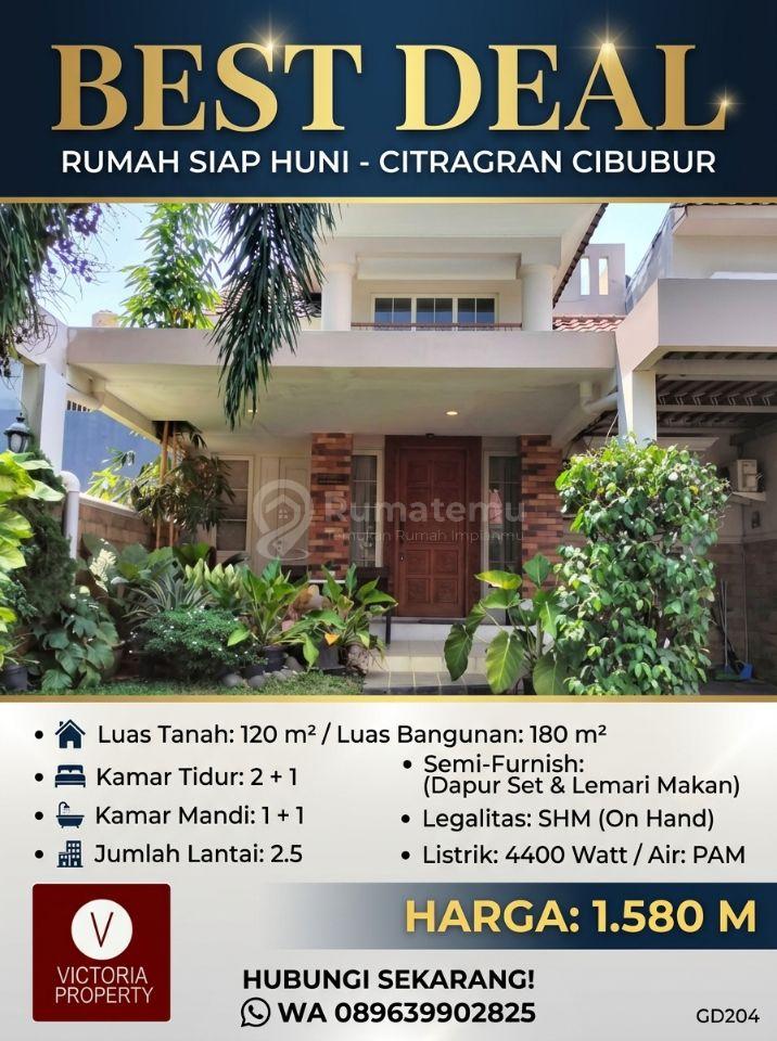 Dijual Rumah Siap Huni di Citragran Cibubur.