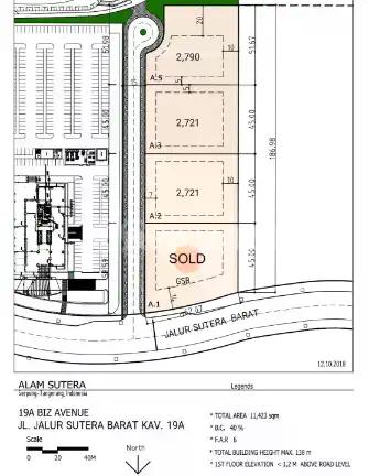 Kavling Komersial di Alam Sutera Seberang Mall Alam Sutera Luas 2721M² (2Kav) dan 2790M² Hanya Rp.23jt Permeter Exclude Ppn