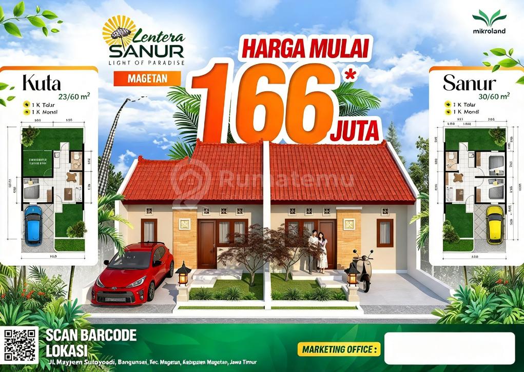 Rumah DP bisa Diangsur 6X Harga KPR 6 Bulan di Perumahan Lentera Sanur Magetan By Prabowo Siswanto Property