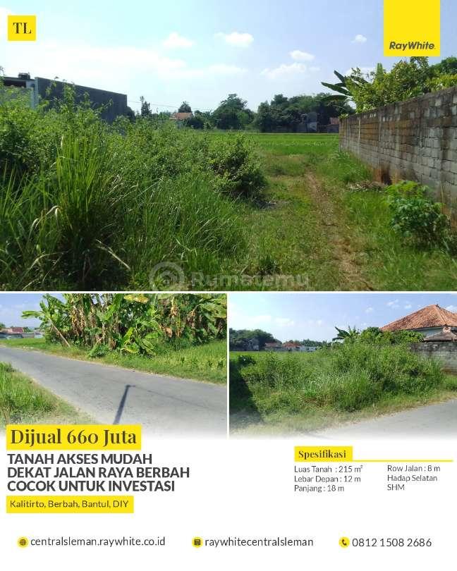 DIJUAL TANAH AKSES MUDAH DEKAT JALAN RAYA BERBAH COCOK UNTUK INVESTASI