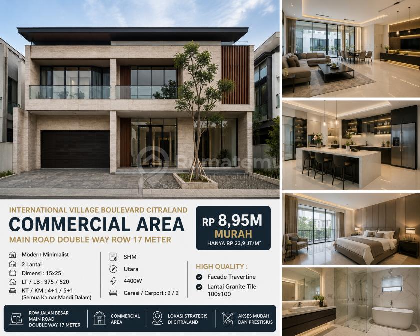 Rumah Citraland Internasional Village Bagus Row Jalan Besar Main Road Double Way 17 meter