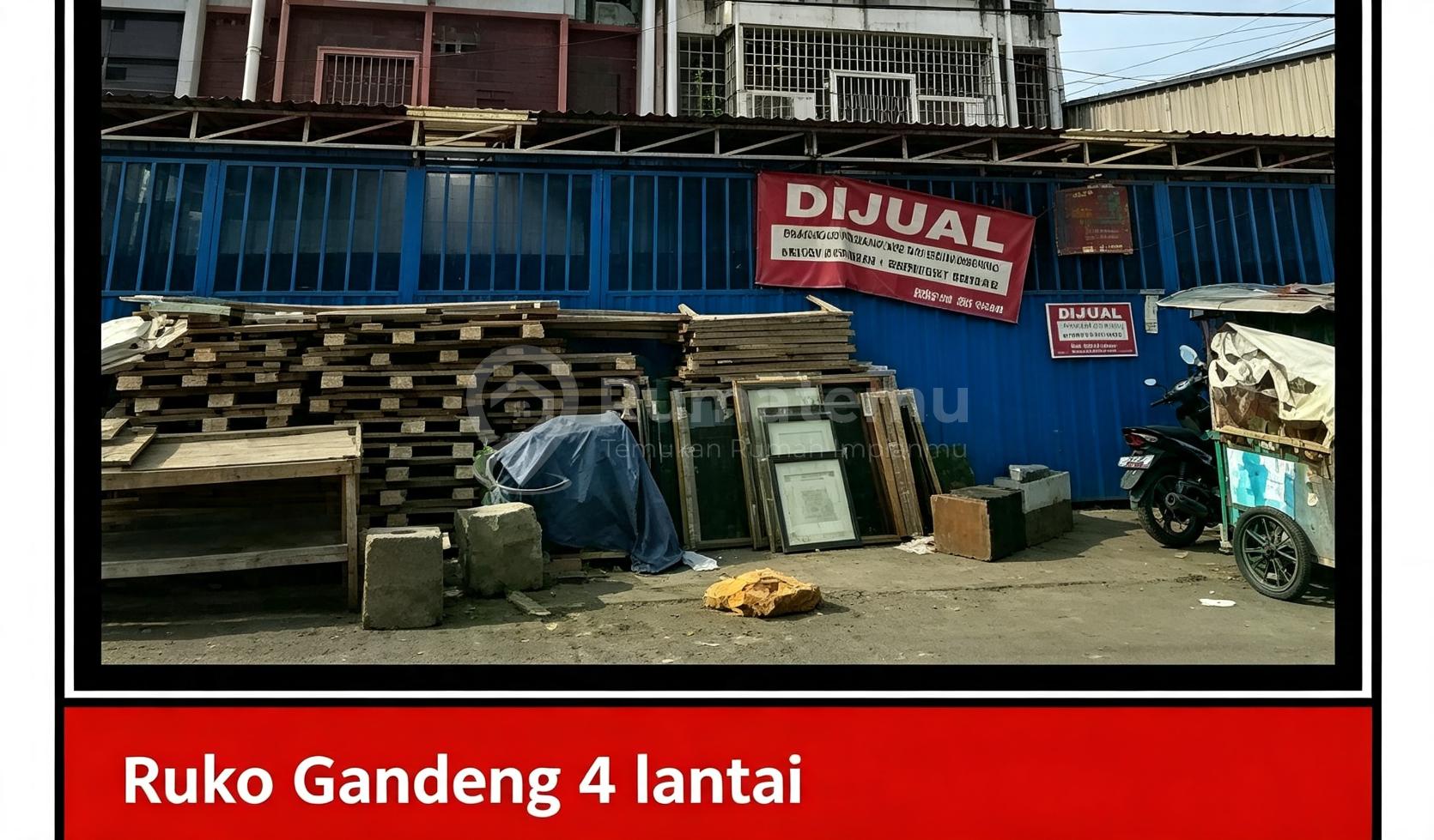 Di Jual Ruko Gandeng 4 Lantai Aset Bank di Jl. Kampung Gusti , Pejagalan,Penjaringan, Jakarta Utara.