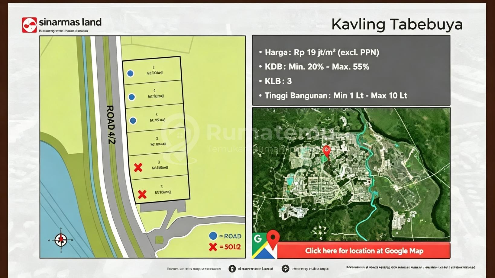 Kavling Komersial Tabebuya BSD City Strategis Jalan ke Gading Serpong 20 Juta Permeter Seberang Danau Vanya Park