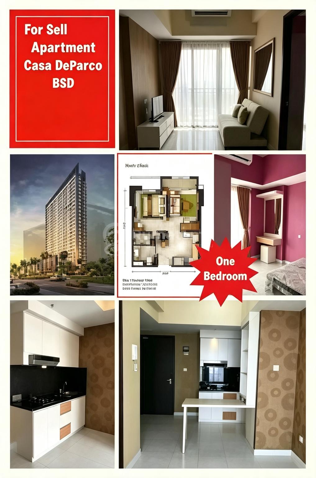 Apartemen Casa De Parco Bsd Type 1 Br. Murah