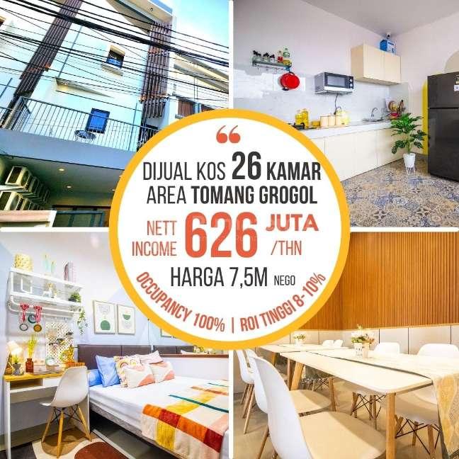 Dijual Rumah Kost Tomang Citrine Residence di Jl. Tomang Tinggi Raya, Tomang, Grogol, Petamburan, Jakarta Barat