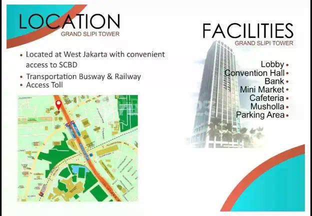 Disewakan Office Space Grand Slipi Tower Lantai 48 & 49 Penthouse!! Luas 670M2 & 847M2 Hanya 180Ribu/M2/Bulan!! Dijual Hanya 37 Miliar untuk Kedua Lantai!! Fully Furnished!! Sudah Ada Sekat Ruangan2!!
