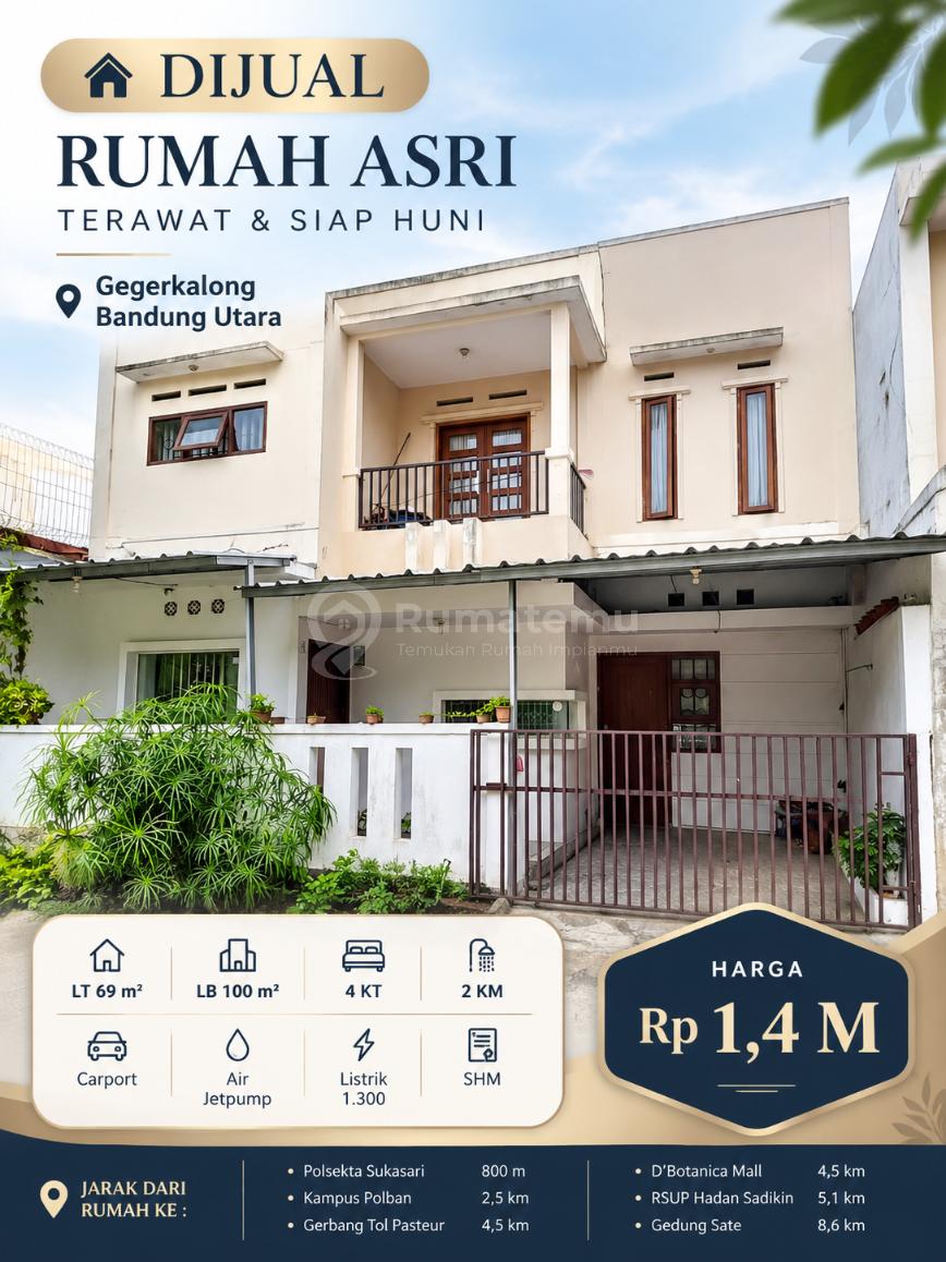 Rumah Gegerkalong Dekat Sarijadi, Setiabudi Bandung