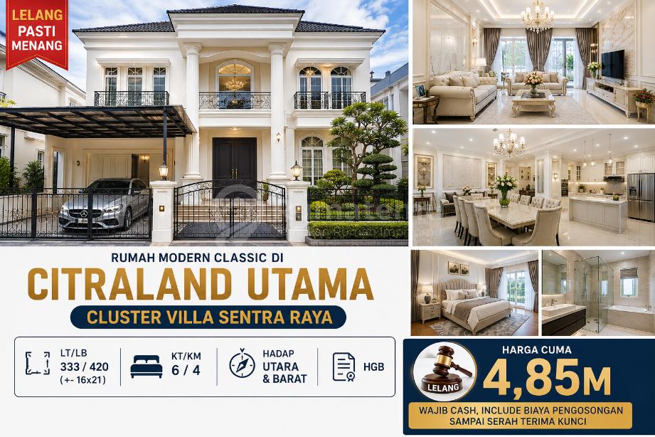 Rumah Citraland Villa Sentra Raya Lelang Pasti Menang