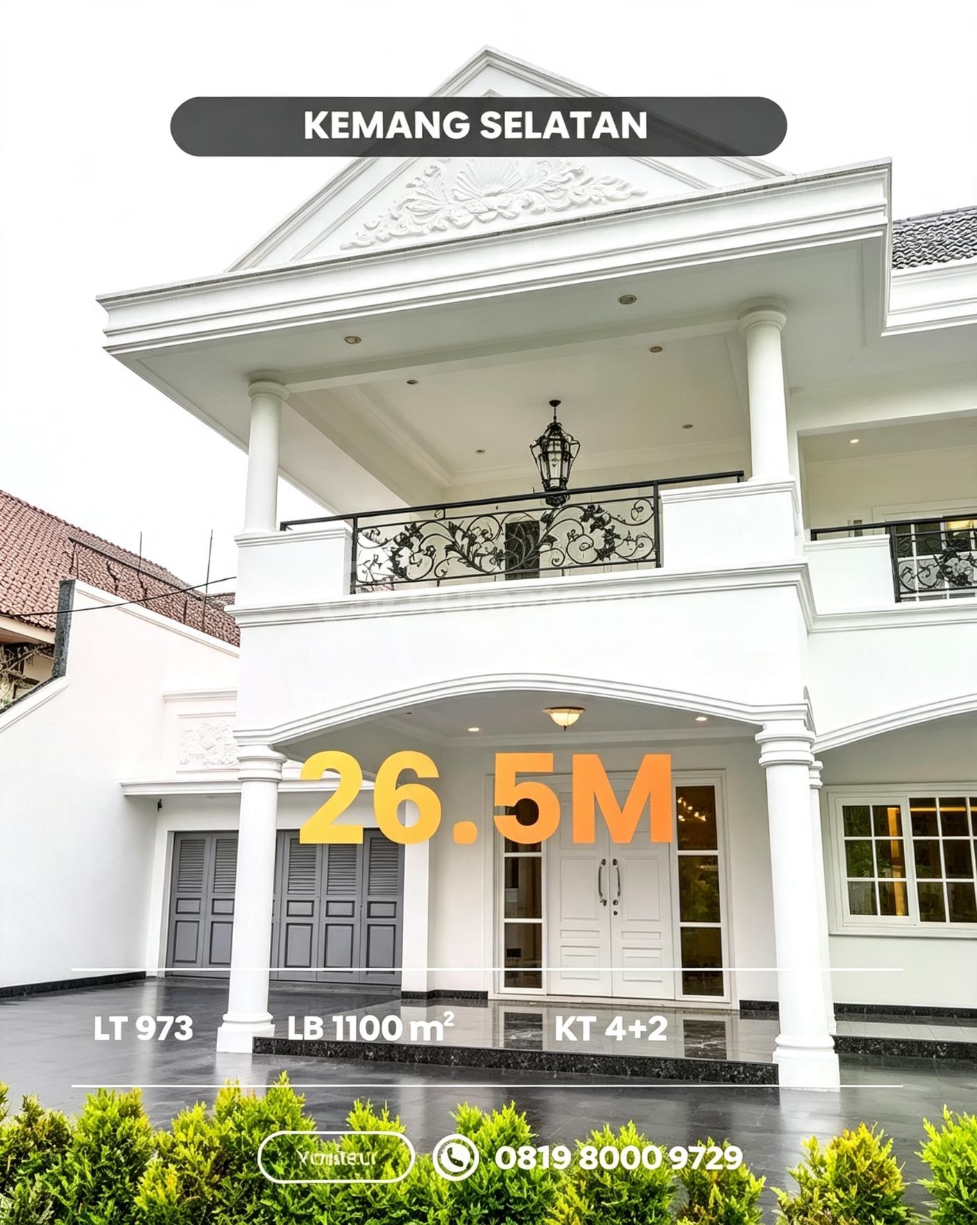 Kemang Selatan Luas 973 Rapi Siap Huni Bebas Banjir