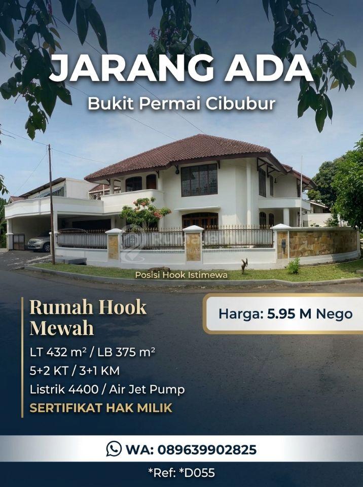 For sale rumah hoek Bukit Permai Cibubur 
