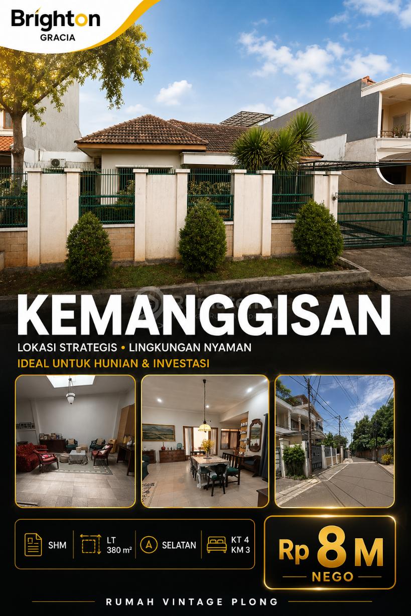 DIJUAL RUMAH KEMANGGISAN PLONG BESAR SIAP HUNI JAKARTA BARAT