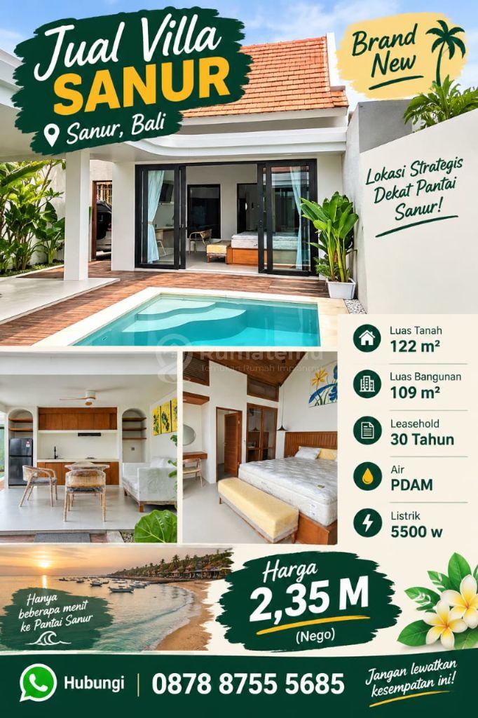 Leasehold 30 tahun villa furnished di sanur area for sale