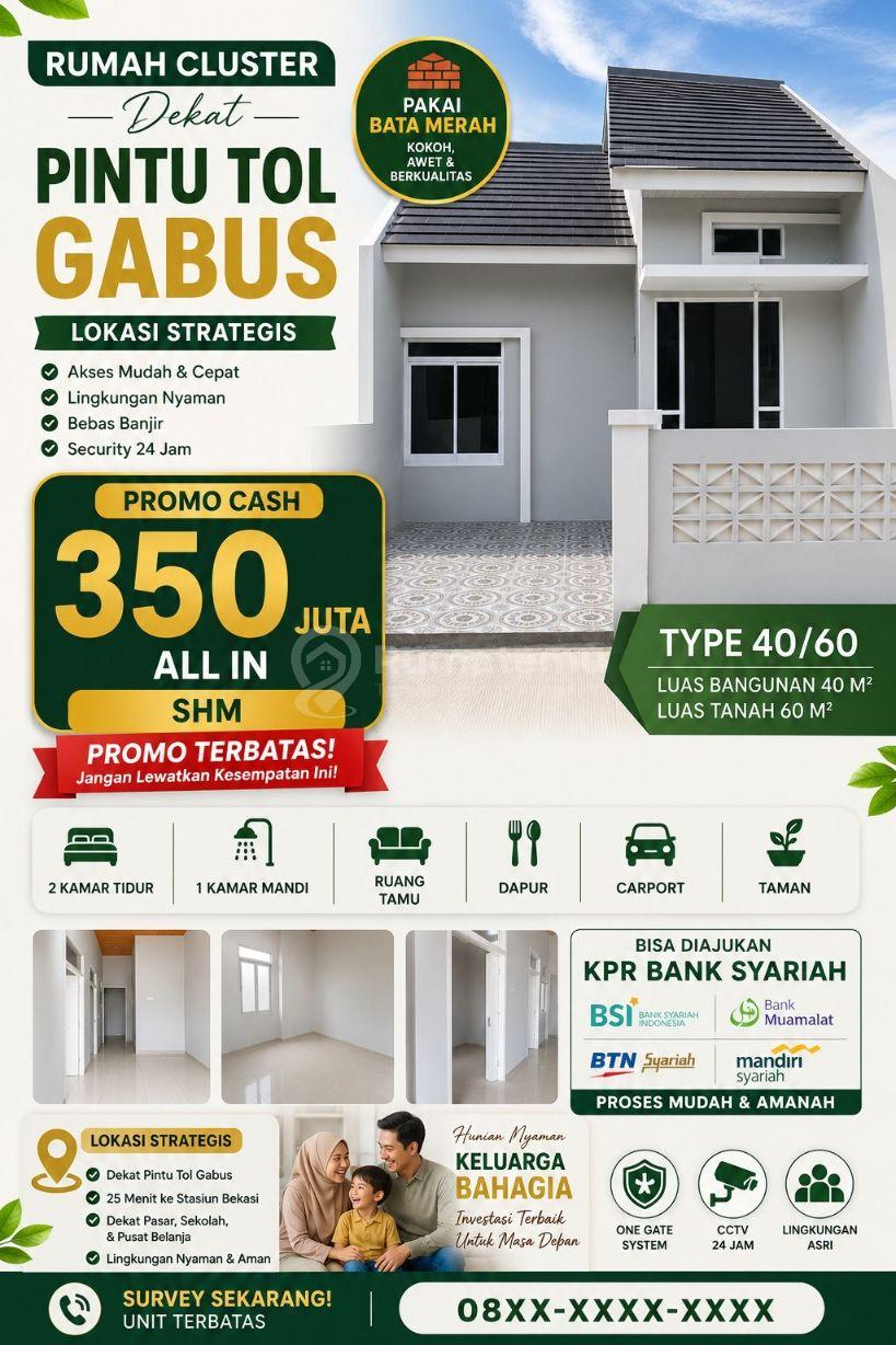 Rumah Siap Huni Dekat Pintu Tol Gabus Bekasi