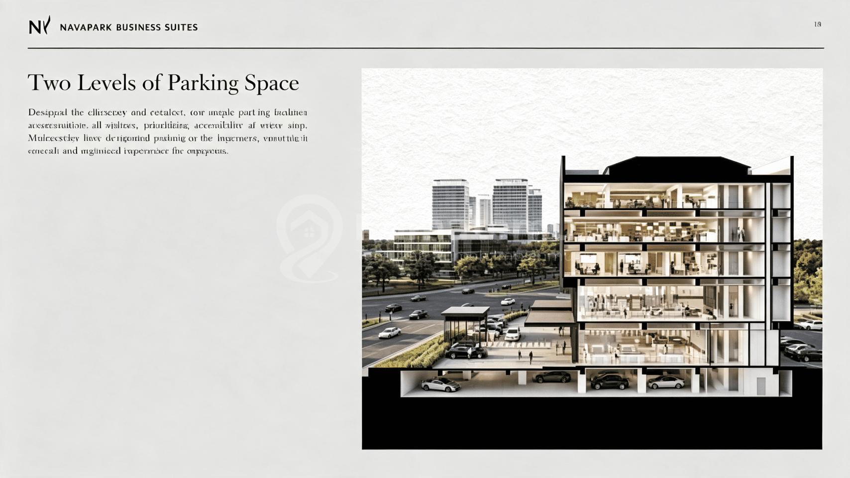 Navapark Business Suites BSD City type B (land 276, building 1356m2), 5 lantai, hadap jalan utama Boulevard BSD, seberang unilever Rp. 42M