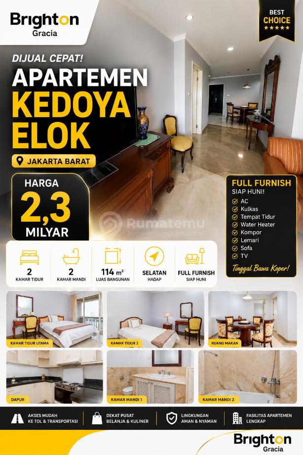 DIJUAL APARTEMEN KEDOYA ELOK PERMAI LUAS DAN MURAH JAKARTA BARAT