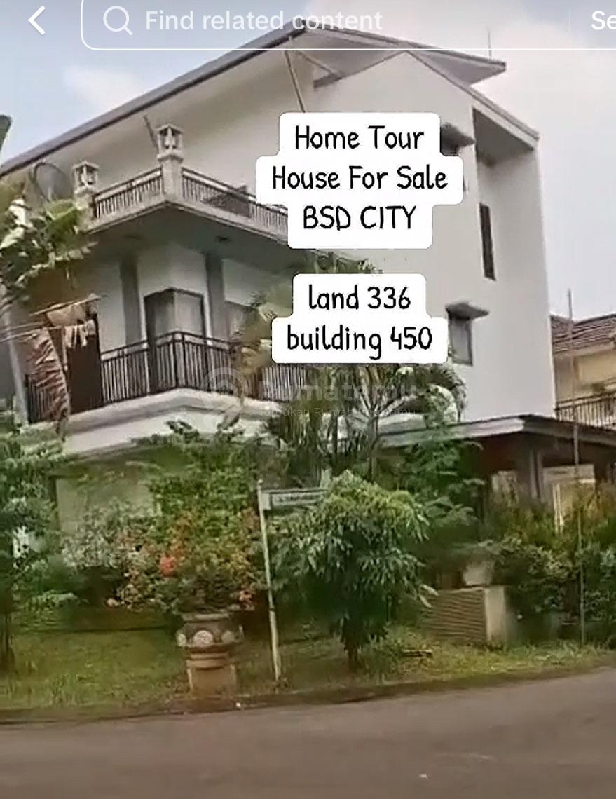 Dijual atau sewa rumah hoek taman giriloka bsd ada swim pool