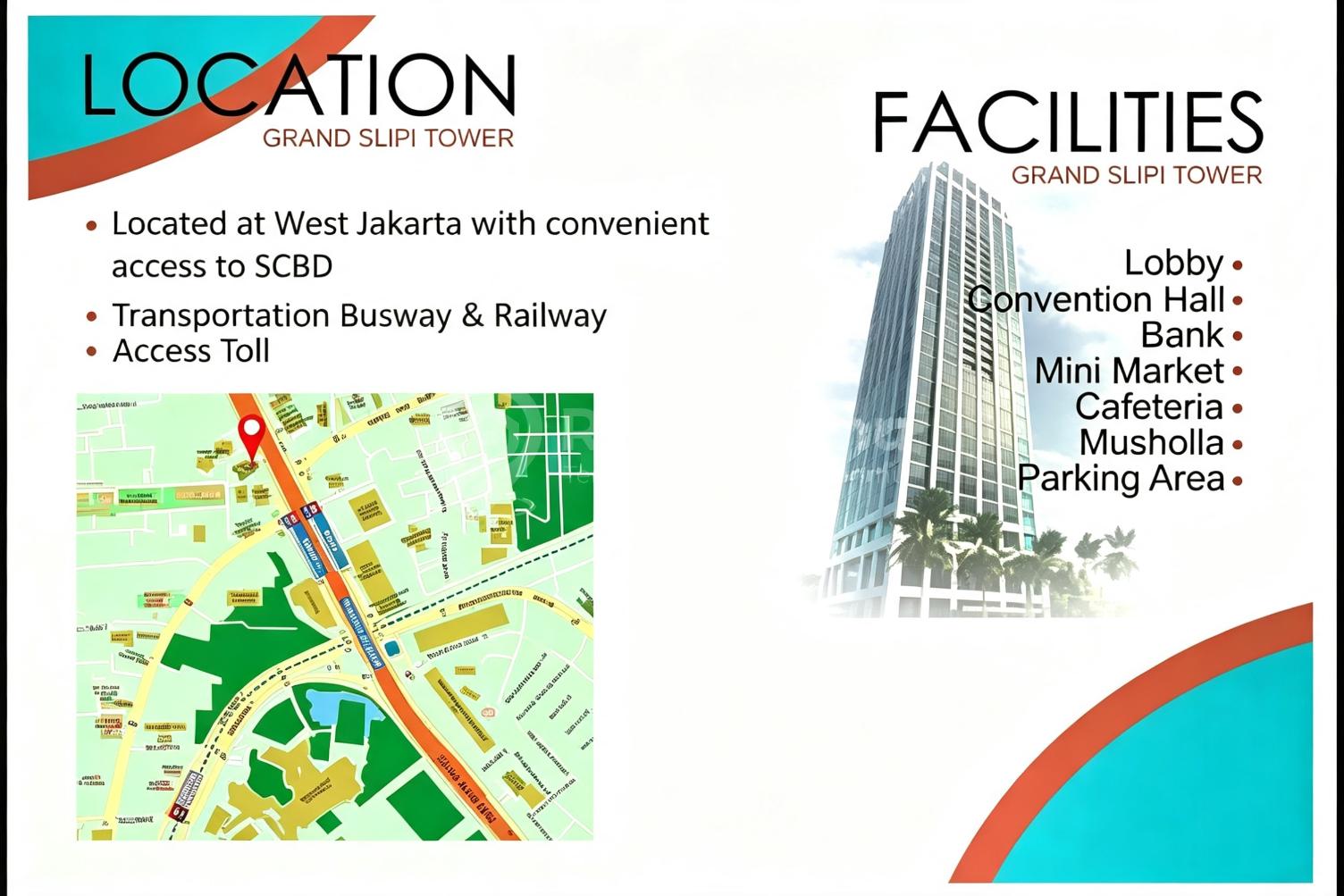 Disewakan Office Space Grand Slipi Tower Lantai 48 & 49 Penthouse!! Luas 670M2 & 847M2 Hanya 180Ribu/M2/Bulan!! Dijual Hanya 37 Miliar untuk Kedua Lantai!! Fully Furnished!! Sudah Ada Sekat Ruangan2!!