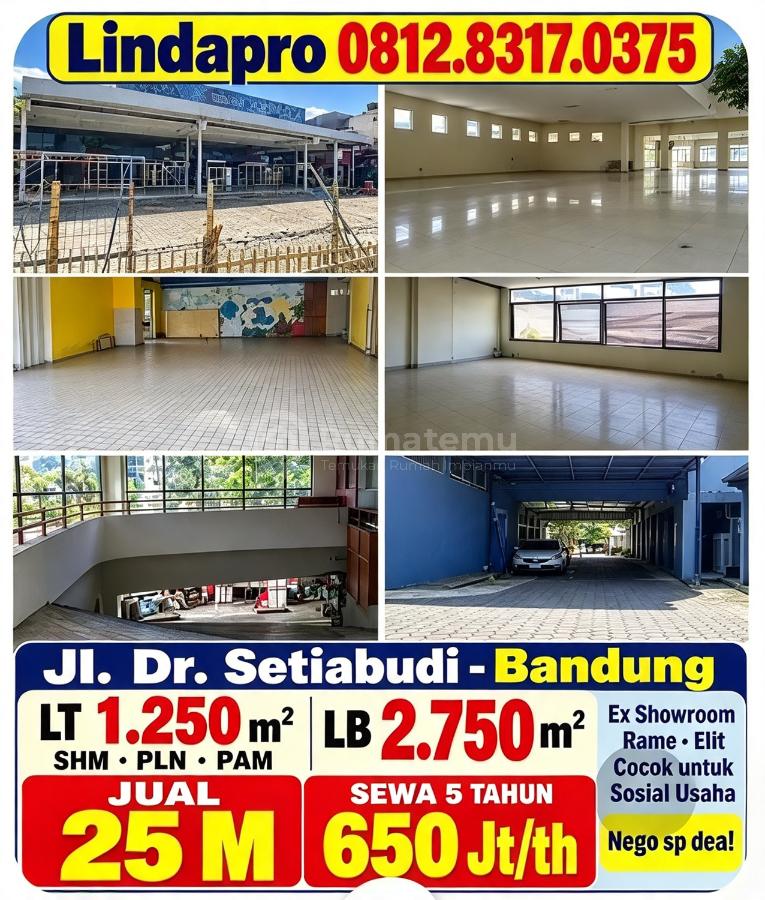 Dijual dan Disewakan Eks Showroom Elit di Setiabudi Bandung - SHM 1.250M² / LB 2.750M²  Nego Sp Deal!, Lokasi Strategis terletak di Setiabudi, properti ini memudahkan akses Anda ke fasilitas-fasilitas utama dan unggulan.