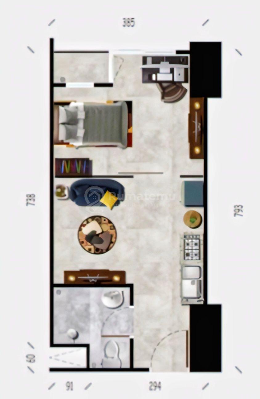 Turun Harga Bawah Pasaran Dijual Cepat Apartemen Alexandria Silktown Graha Raya Alam Sutera 1 Br Seluas 35 M²