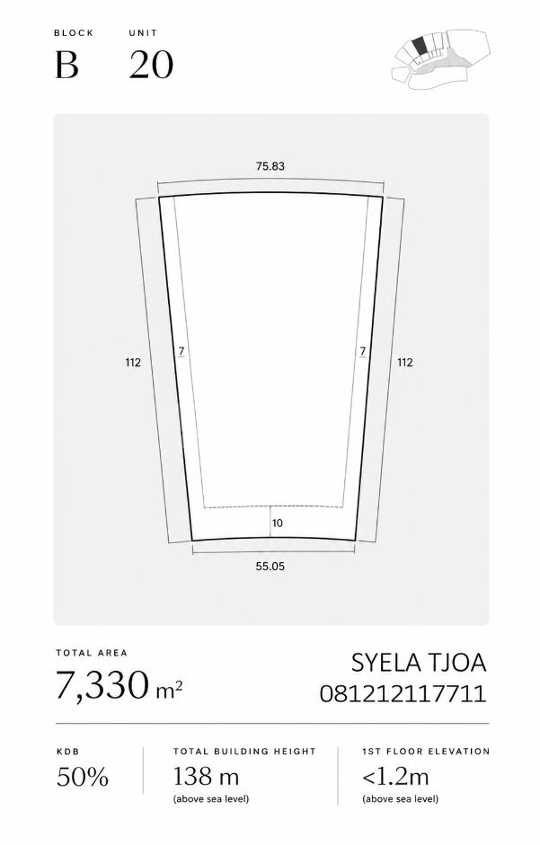 Kavling komersil Escala siap bangun harga exclue ppn Alam Sutera Tangerang Selatan