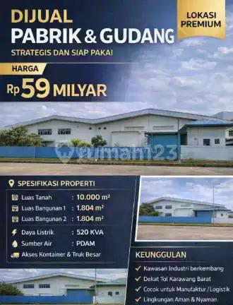 Pabrik dan Gudang Knic Karawang Barat Dijual