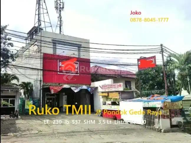 Di Jual:  RUKO SUPER STRATEGIS DIPINGGIR JALAN RAYA PONDOK GEDE PINANG RANTI TMII JAKTIM.