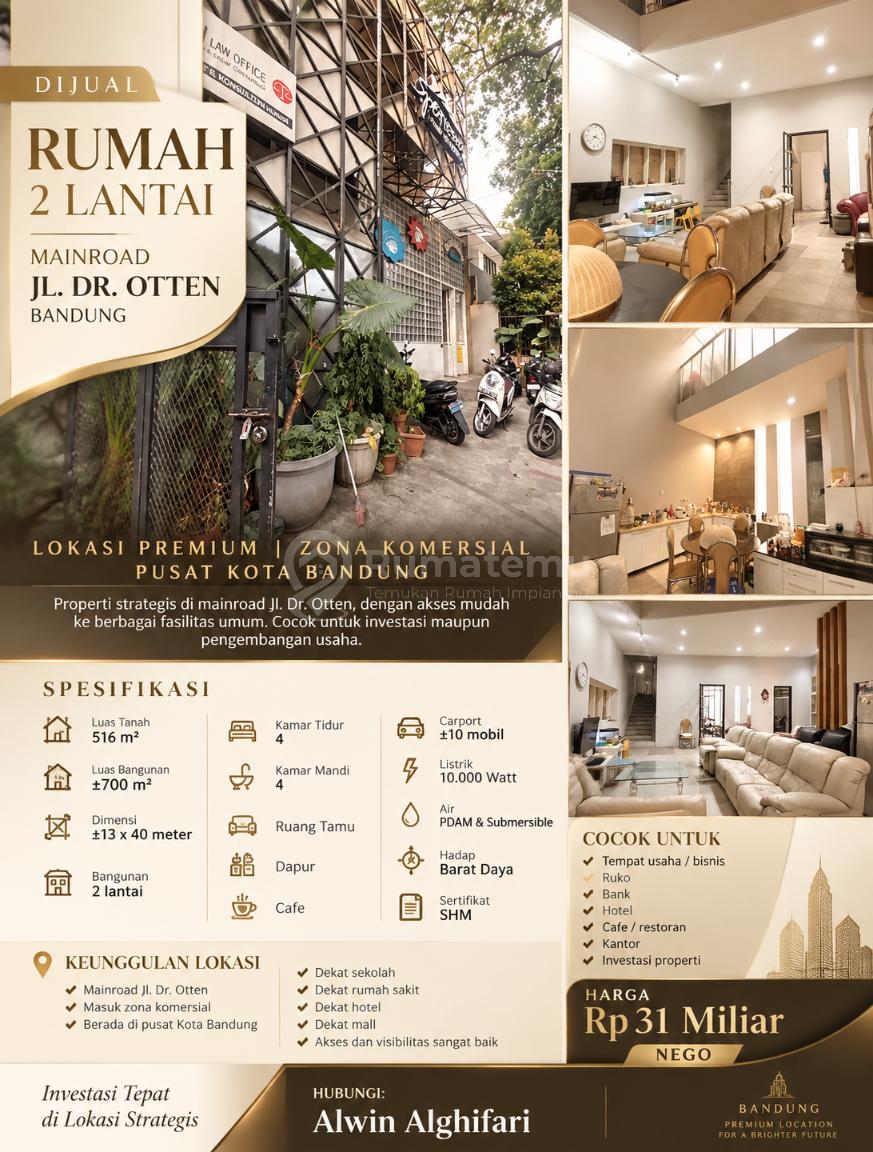 DIJUAL RUMAH 2 LANTAI – MAINROAD JL. DR. OTTEN BANDUNG