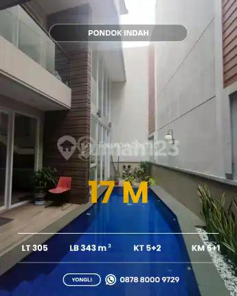 Dijual Rumah Modern Pondok Indah Ada Kolam Renang Luas 305