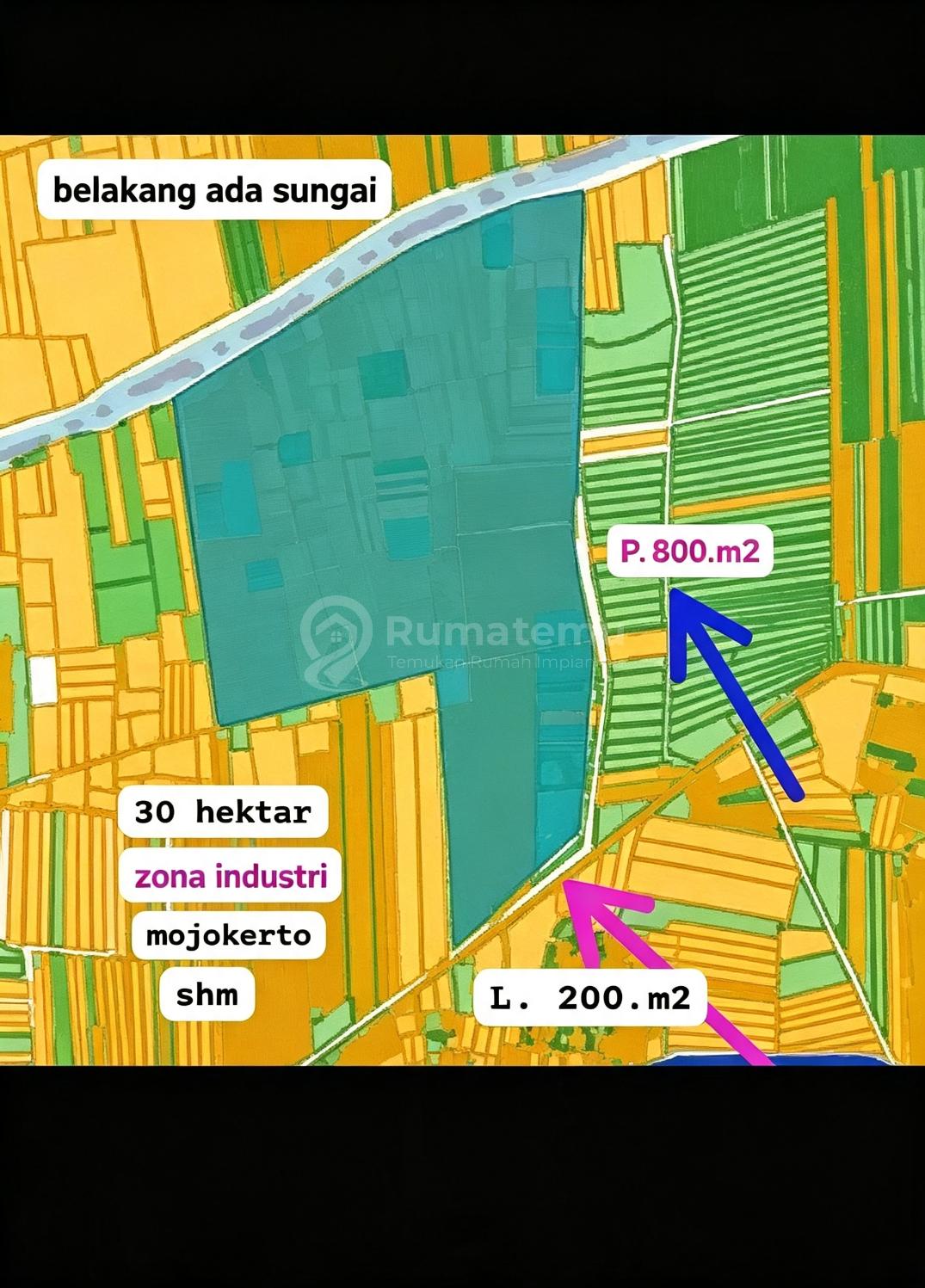 DIJUAL TANAH INDUSTRI DESA SAWO, 30 HAKTAR SHM, JETIS,MOJOKERTO,JAWA TIMUR