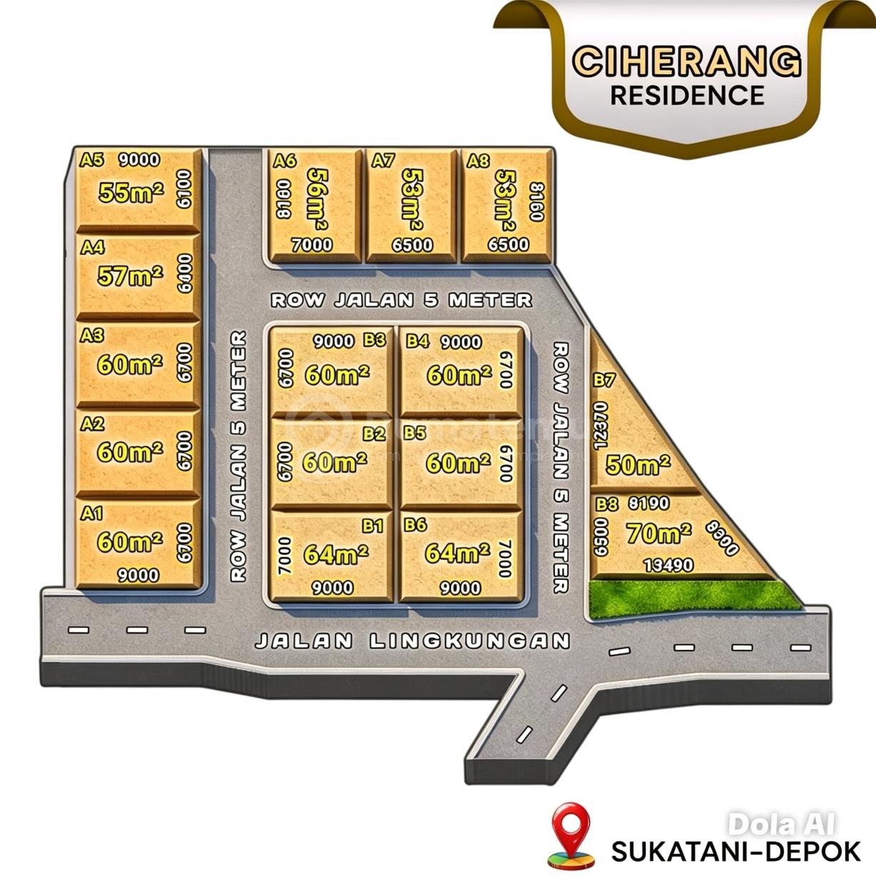 Jual Tanah Kavling Siap Bangun Bebas Banjir dekat Toll Di sukatani Depok