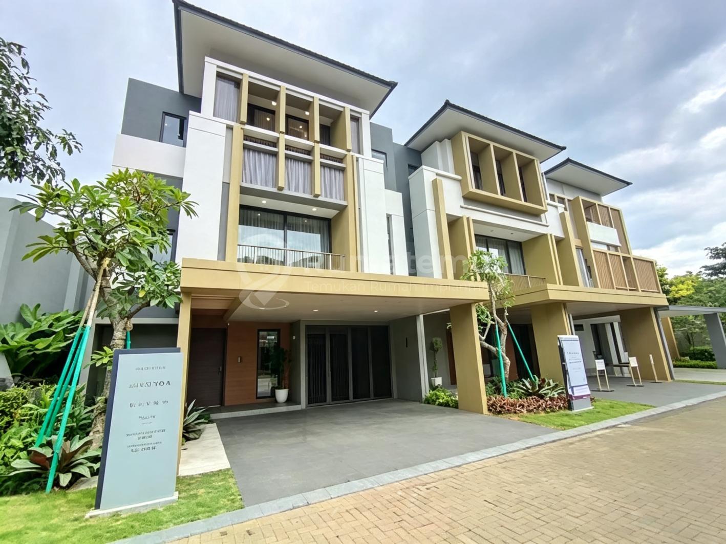 Rumah cantik 3 lantai lebar 8 dan 9 meter siap di UTJ banyak pilihan dekat mall eastvara harga include ppn banyak diskonnya bisa kpr semua bank